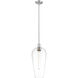 Downtown Urban Chelsea 1 Light 8 inch Brushed Satin Nickel Mini Pendant Ceiling Light in Clear Deco Swirl