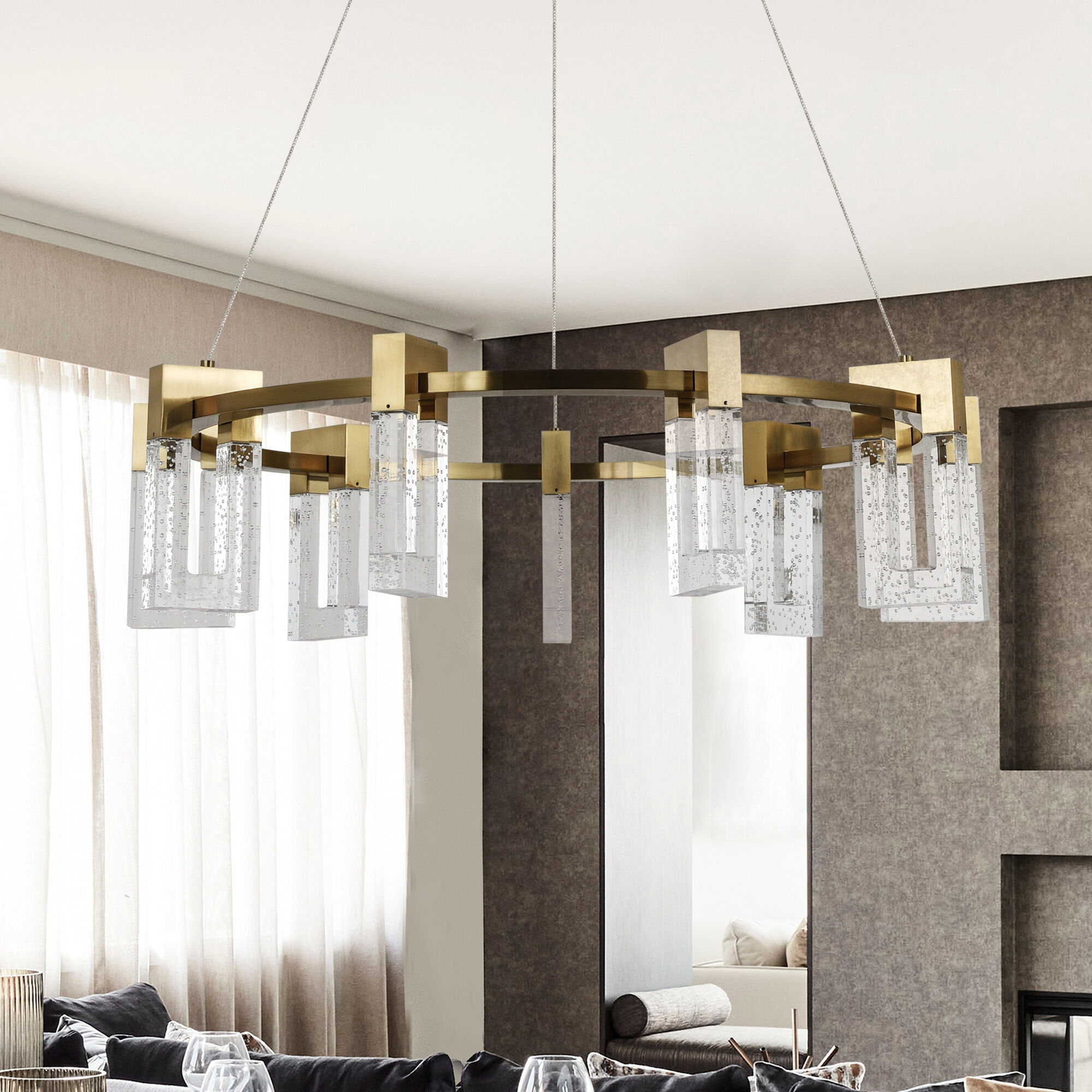 Artisan Collection/SORRENTO Series 27 inch Antique Brass Chandelier Ceiling Light