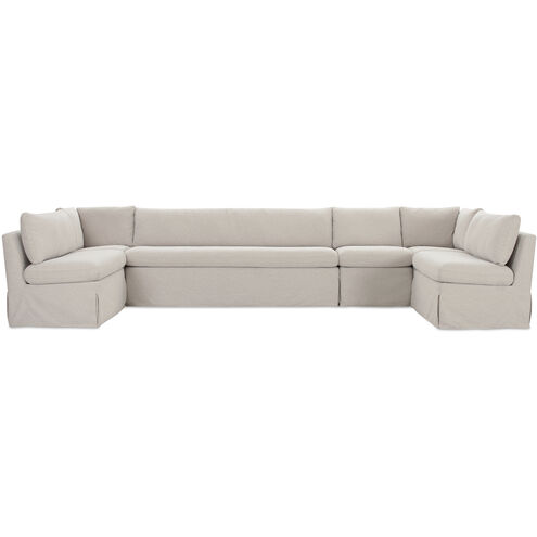 Fable Beige Slipcover Dining Banquette, U-Shape