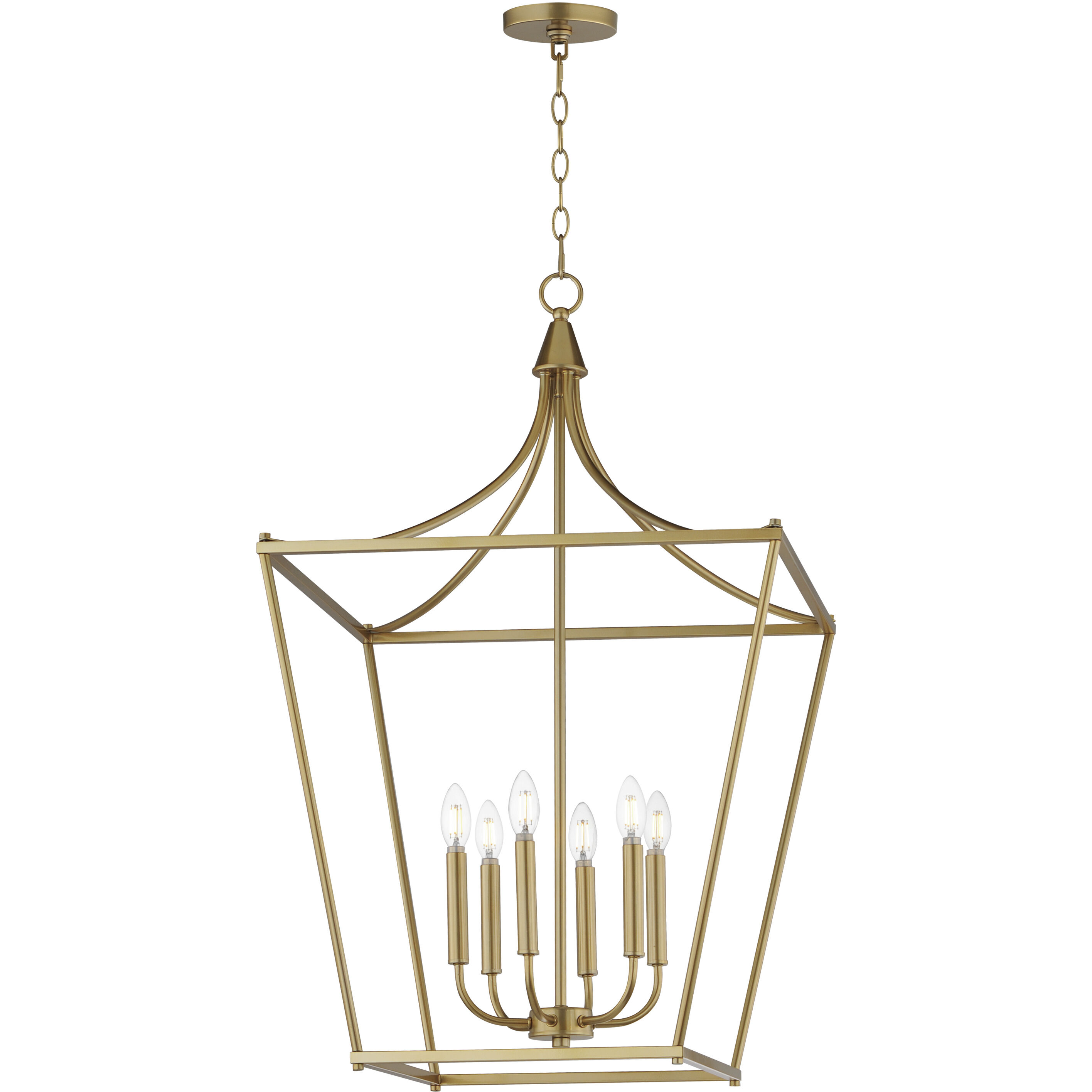 Clifton 6 Light 22 inch Natural Aged Brass Single Pendant Ceiling Light