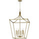 Clifton 6 Light 22 inch Natural Aged Brass Single Pendant Ceiling Light