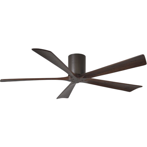Atlas Irene-5H 60 inch Textured Bronze with Walnut Tone Blades Ceiling Mount Paddle Fan, Flush Mounted