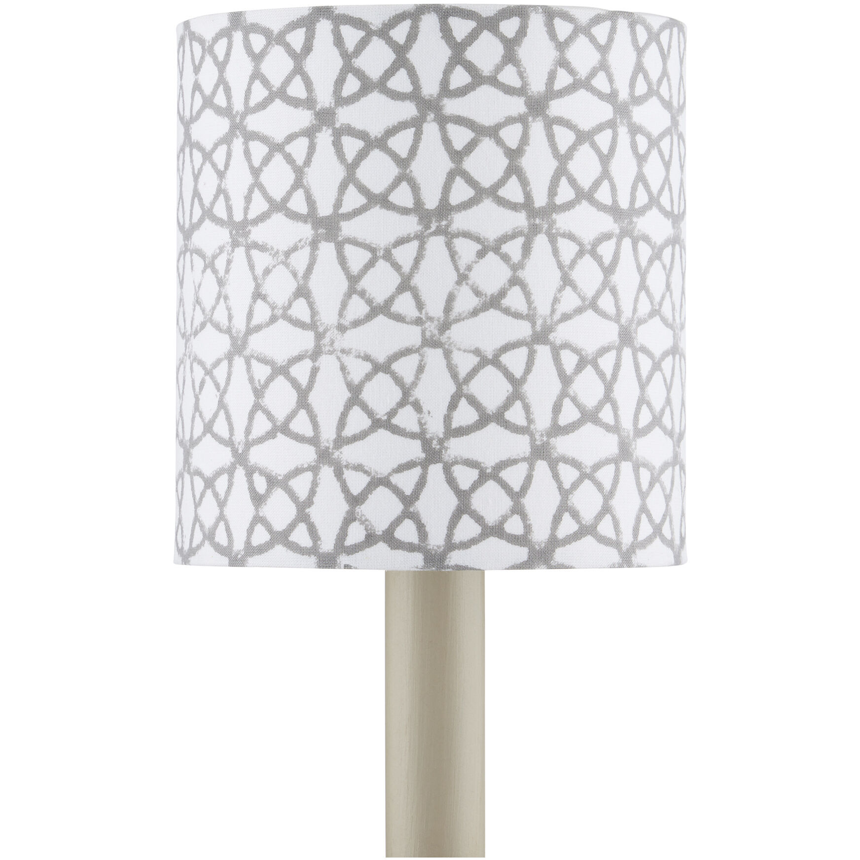 Block Print Natural and Gray Drum Chandelier Shade
