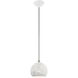 Chantily 1 Light 8 inch White with Brushed Nickel Accents Pendant Ceiling Light