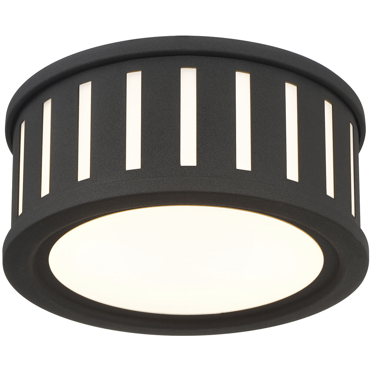 Kendal 2 Light 9.5 inch Black Forged Flush Ceiling Light