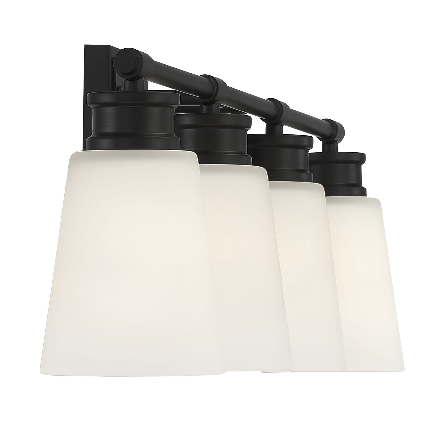 Contemporary 4 Light 31 inch Matte Black Bathroom Vanity Light Wall Light