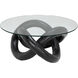 Phobos 35 X 35 inch Black Burnt Fiber Cement Coffee Table
