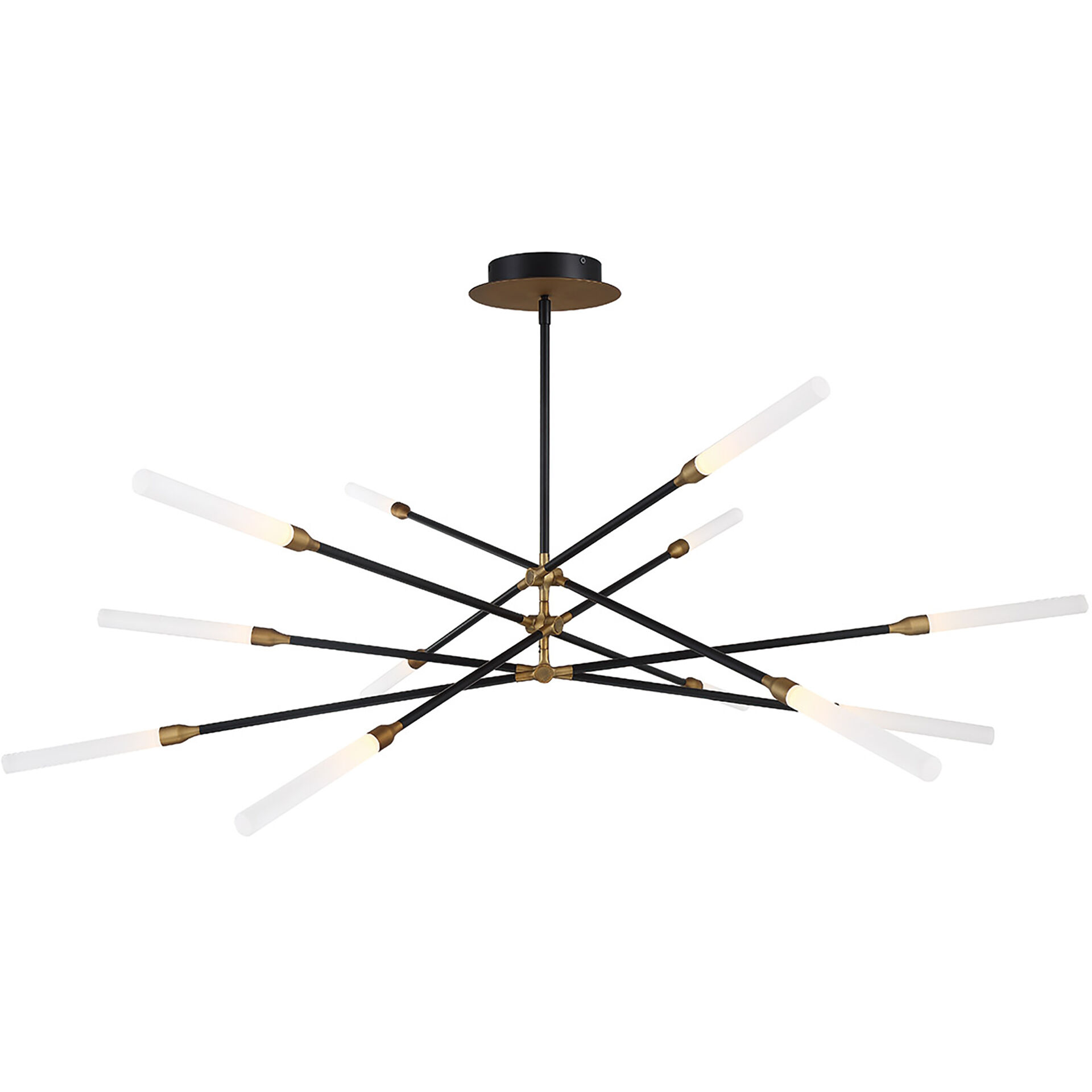 Houdini LED 46.69 inch Black Aged Brass Pendant Ceiling Light, dweLED