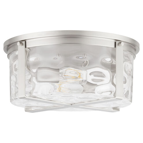 Steinway 2 Light 14 inch Satin Nickel Flush Mount Ceiling Light