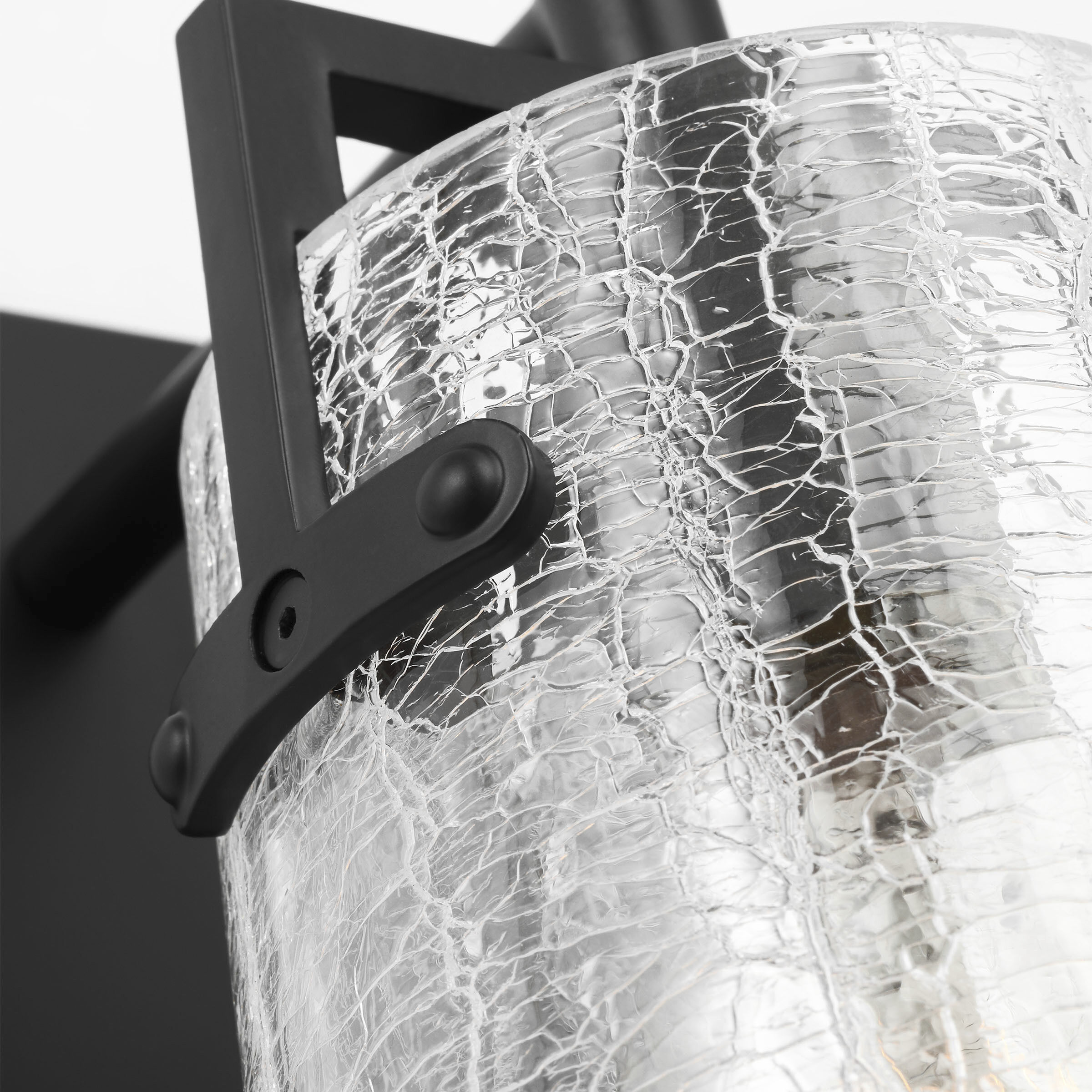 Drew & Jonathan Crofton 1 Light 5.25 inch Midnight Black Sconce Wall Light in Clear Crackle Glass, Small