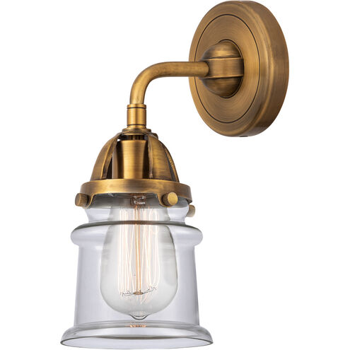 Nouveau 2 Small Canton LED 5.25 inch Brushed Brass Sconce Wall Light in Clear Glass