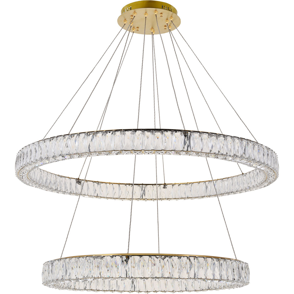 Monroe LED 42 inch Gold Chandelier Ceiling Light