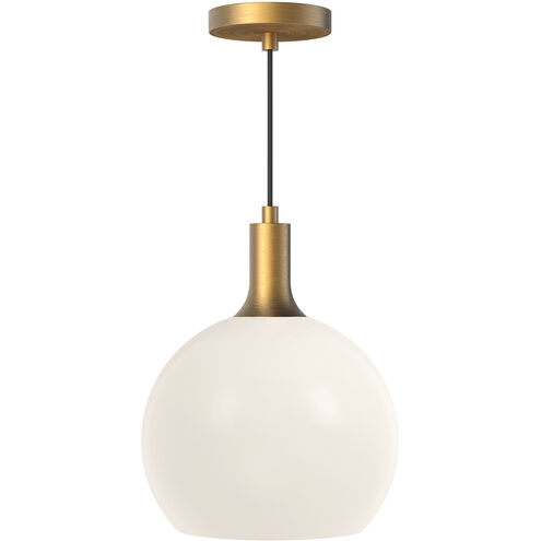 Alora Mood Castilla 1 Light 9.88 inch Aged Gold Pendant Ceiling Light in Opal Glass