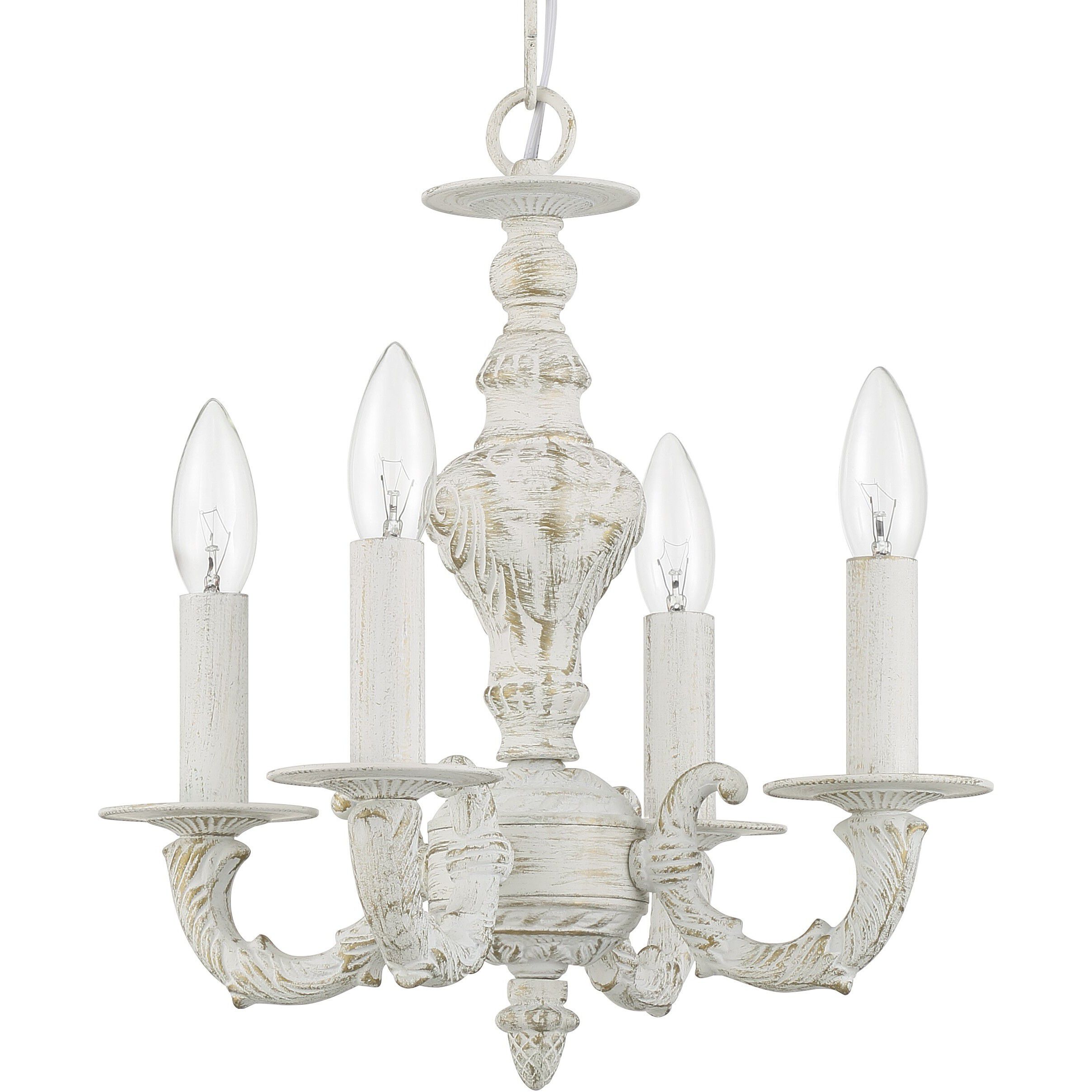 Paris Market 4 Light 13.5 inch Antique White Mini Chandelier Ceiling Light