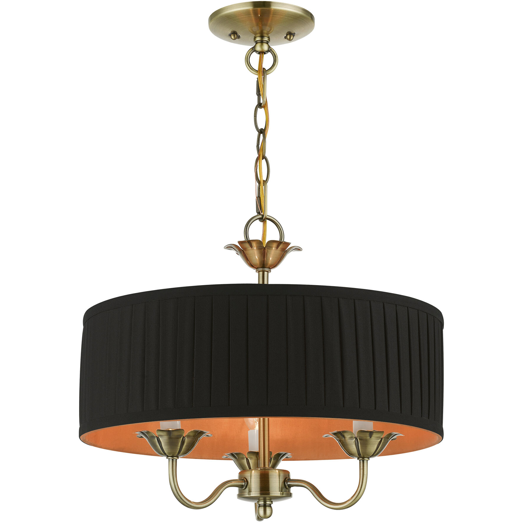 Harrington 3 Light 16 inch Antique Brass Pendant Chandelier Ceiling Light