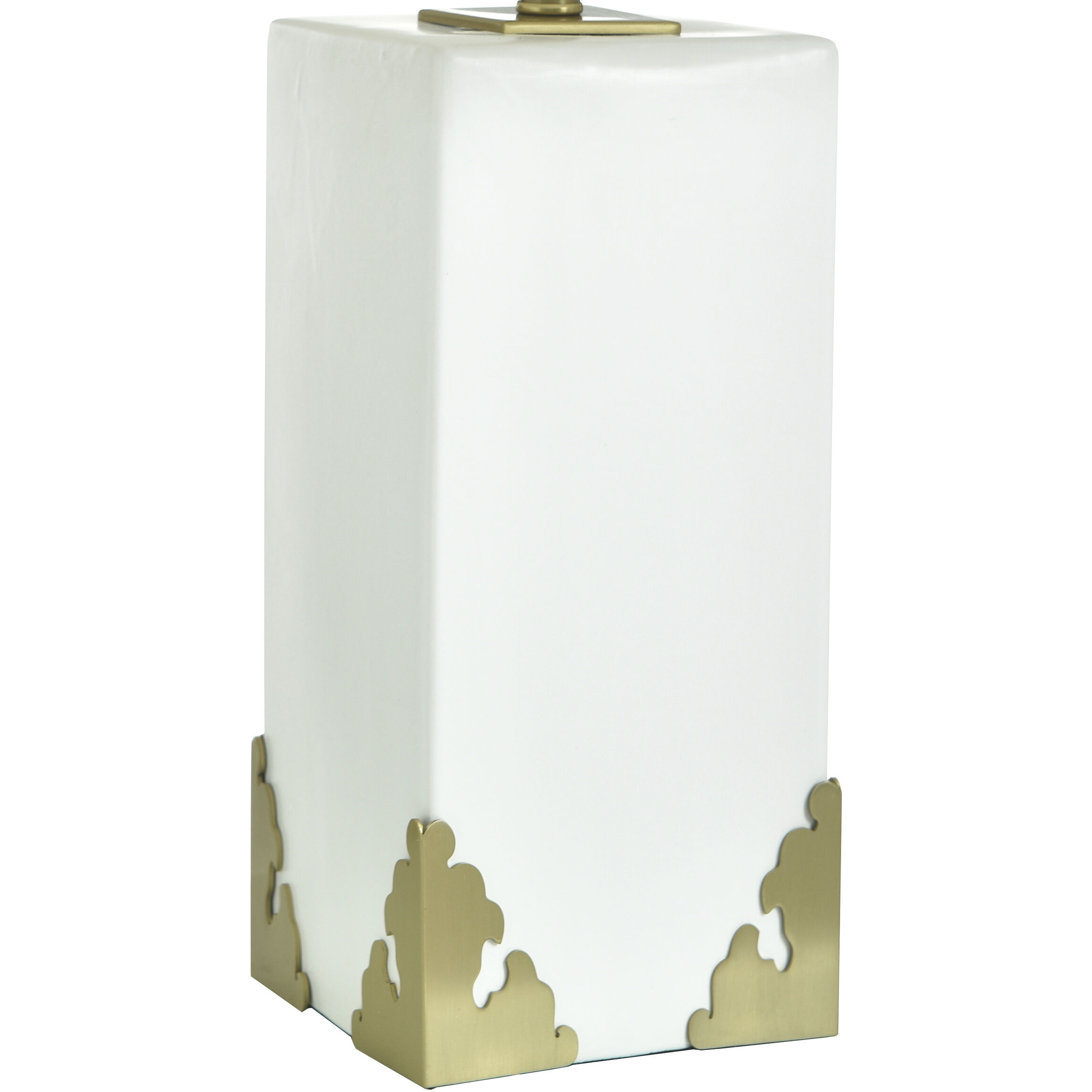 Caspian 30 inch 150 watt Polished Brass and White Table Lamp Portable Light