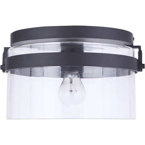 Franklin 1 Light 11.63 inch Midnight Outdoor Flushmount