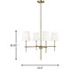 TOB by Thomas O'Brien Baker 4 Light 26 inch Satin Brass Chandelier Ceiling Light