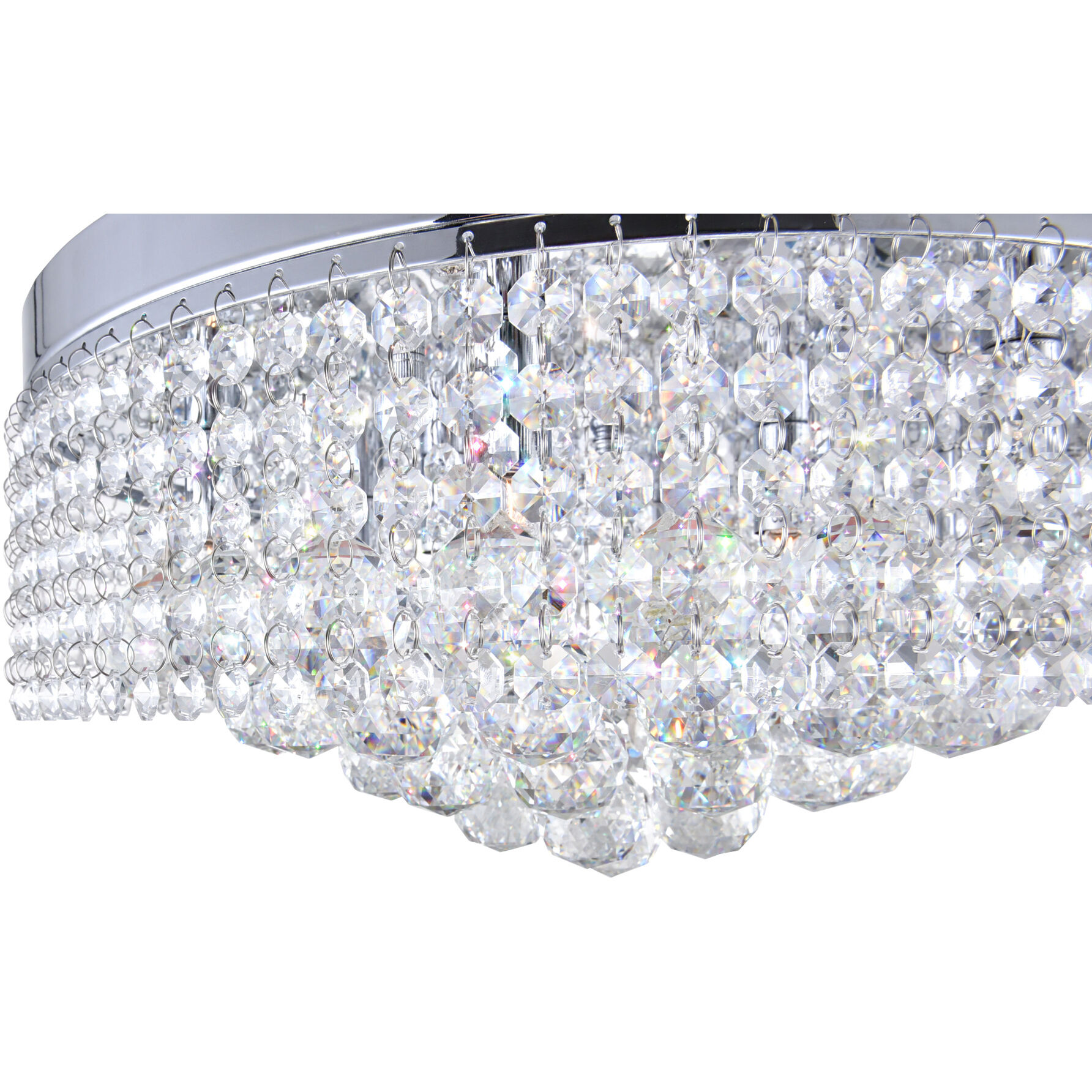 Cascade 8 Light 18 inch Chrome Drum Shade Flush Mount Ceiling Light