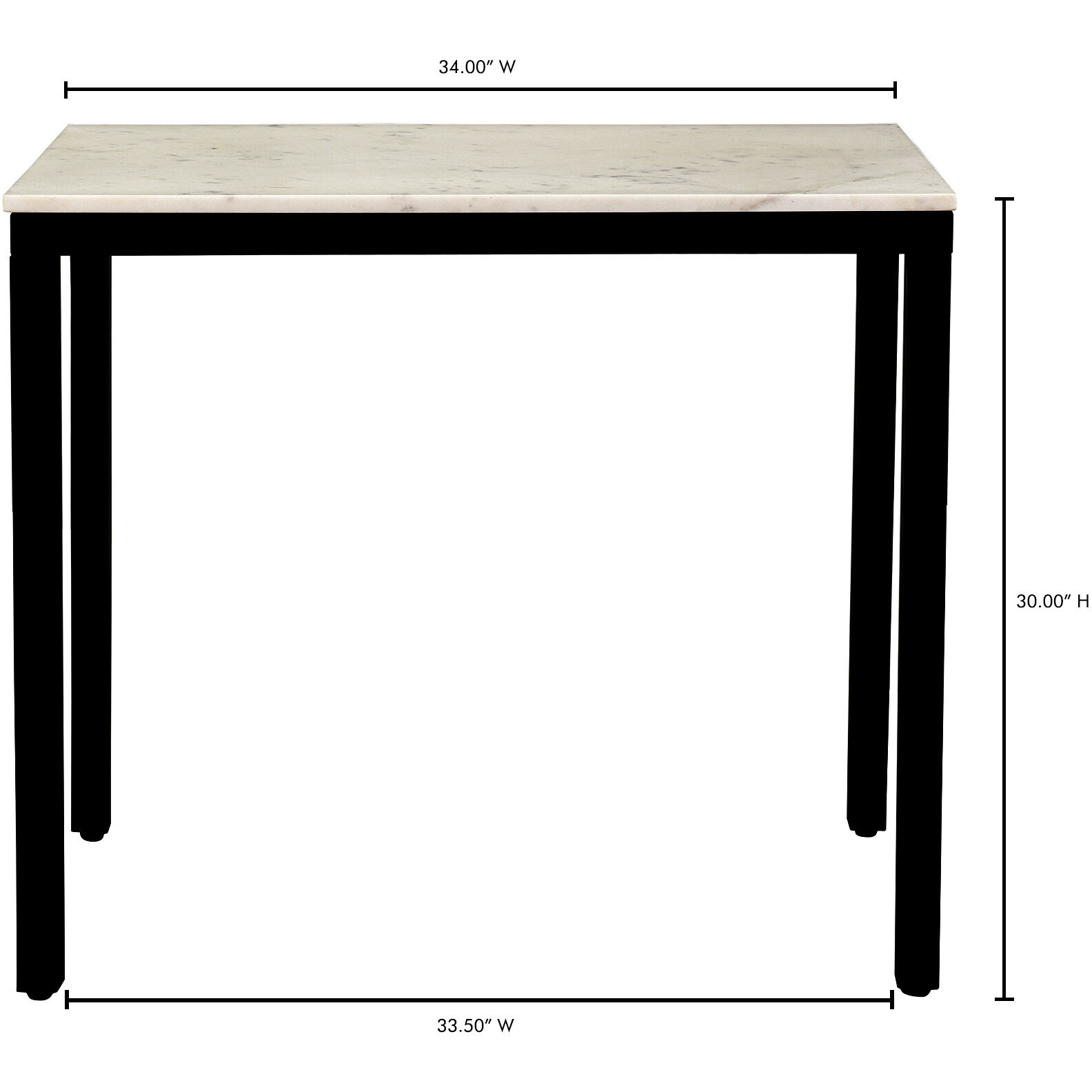 Parson 34 X 20 inch White Marble Desk, Mini