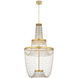 Mademoiselle LED 27.25 inch Contemporary Gold Leaf and Contemporary Gold Chandelier Ceiling Light, Grande