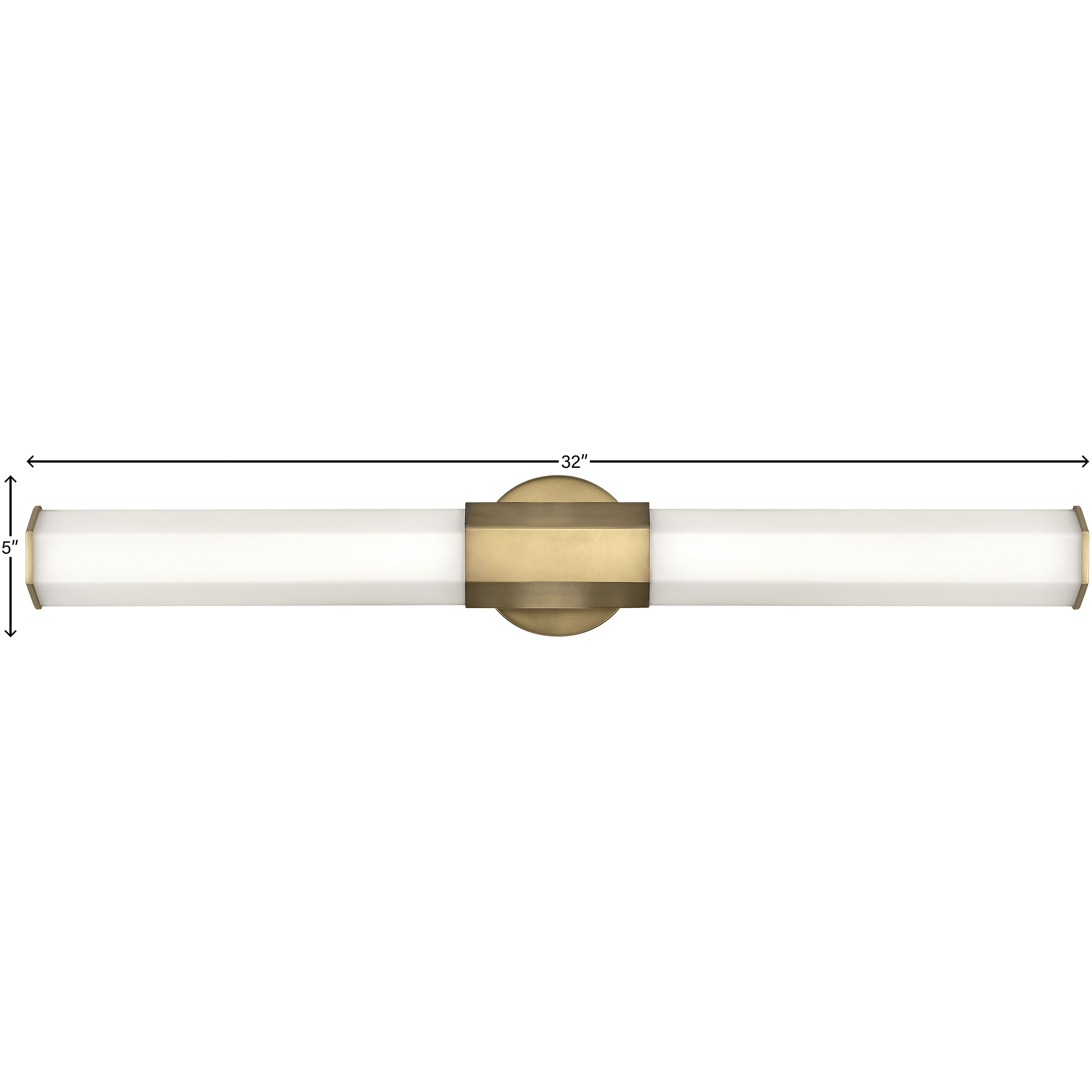Facet LED 32 inch Heritage Brass Vanity Light Wall Light, Vertical