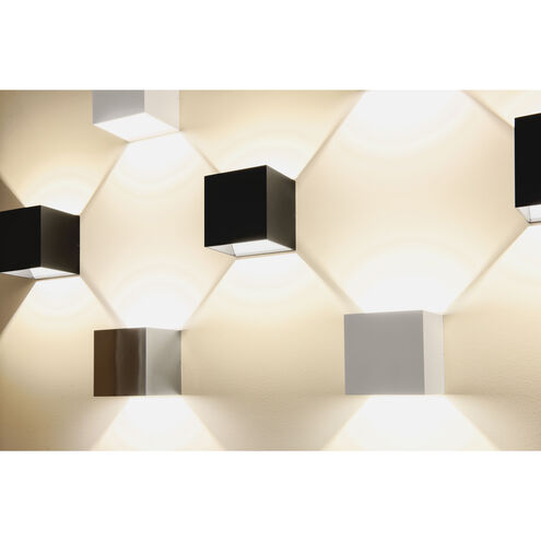QB LED 4.38 inch Brushed Chrome Outer/ White Inner ADA Wall Sconce Wall Light in Brushed Chrome/White