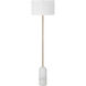 Lozica 62.5 inch 100 watt Antique Brushed Brass and Honed White Floor Lamp Portable Light