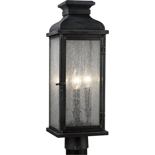 Sean Lavin Pediment 3 Light 20.13 inch Dark Weathered Zinc Outdoor Post Lantern