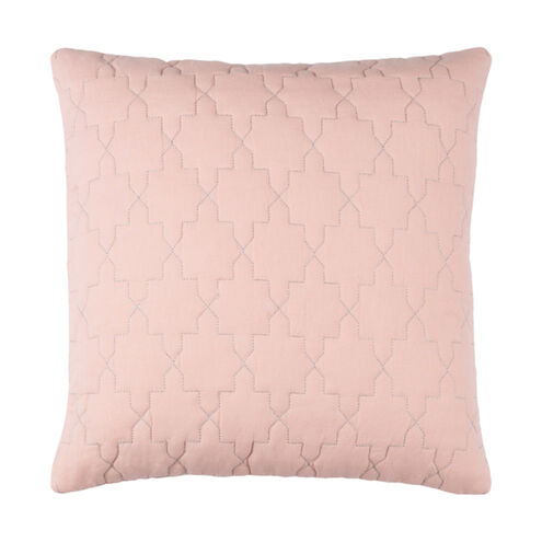 Reda 18 X 18 inch Peach and Silver Throw Pillow