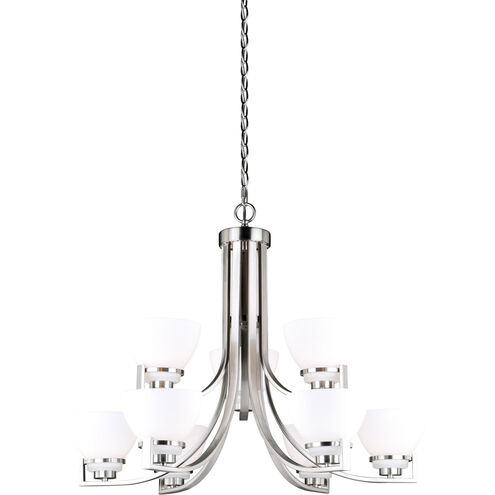 Metropolis 9 Light 32 inch Satin Nickel Chandelier Ceiling Light