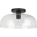 Alora Mood Sylvia 1 Light 12 inch Matte Black Semi Flush Mount Ceiling Light