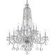 Traditional Crystal 12 Light 37.5 inch Polished Chrome Chandelier Ceiling Light in Clear Swarovski Strass