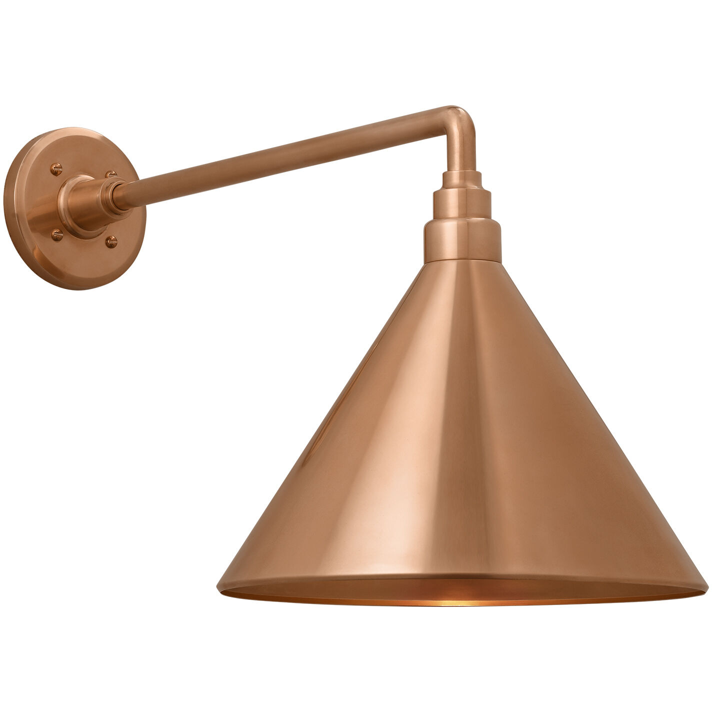 Thomas O'Brien Academy Barn Light LED 14.5 inch Soft Copper Mack Barn Light in 12.5" Soft Copper Conical Savannah Shade