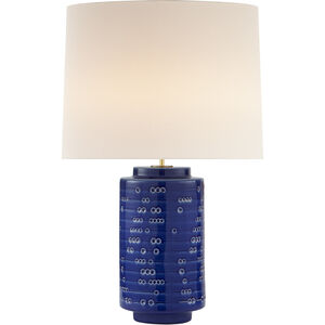 AERIN Darina 31 inch 100 watt Pebbled Blue Table Lamp Portable Light, Large
