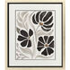 Modern Petals Gray and Beige and Brown Framed Art