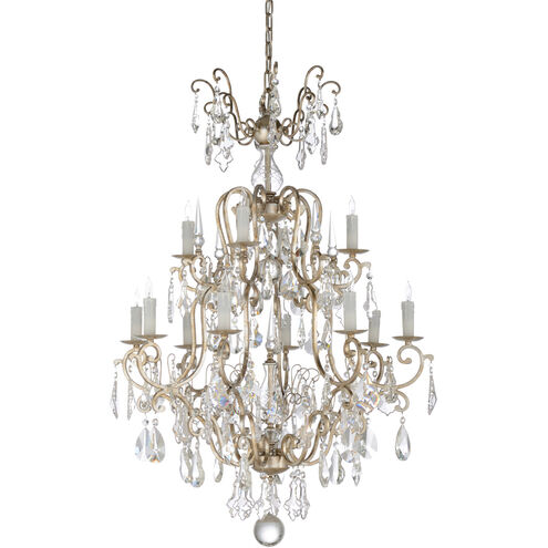 Wildwood 12 Light 34 inch Antique Silver Leaf/Clear Chandelier Ceiling Light, Large