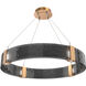 Parallel LED 32.7 inch Novel Brass Chandelier Ceiling Light in 3000K LED, Smoke Granite, Ring