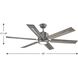 Huntington 60 inch Antique Nickel with Walnut/Driftwood Blades Ceiling Fan, Progress LED
