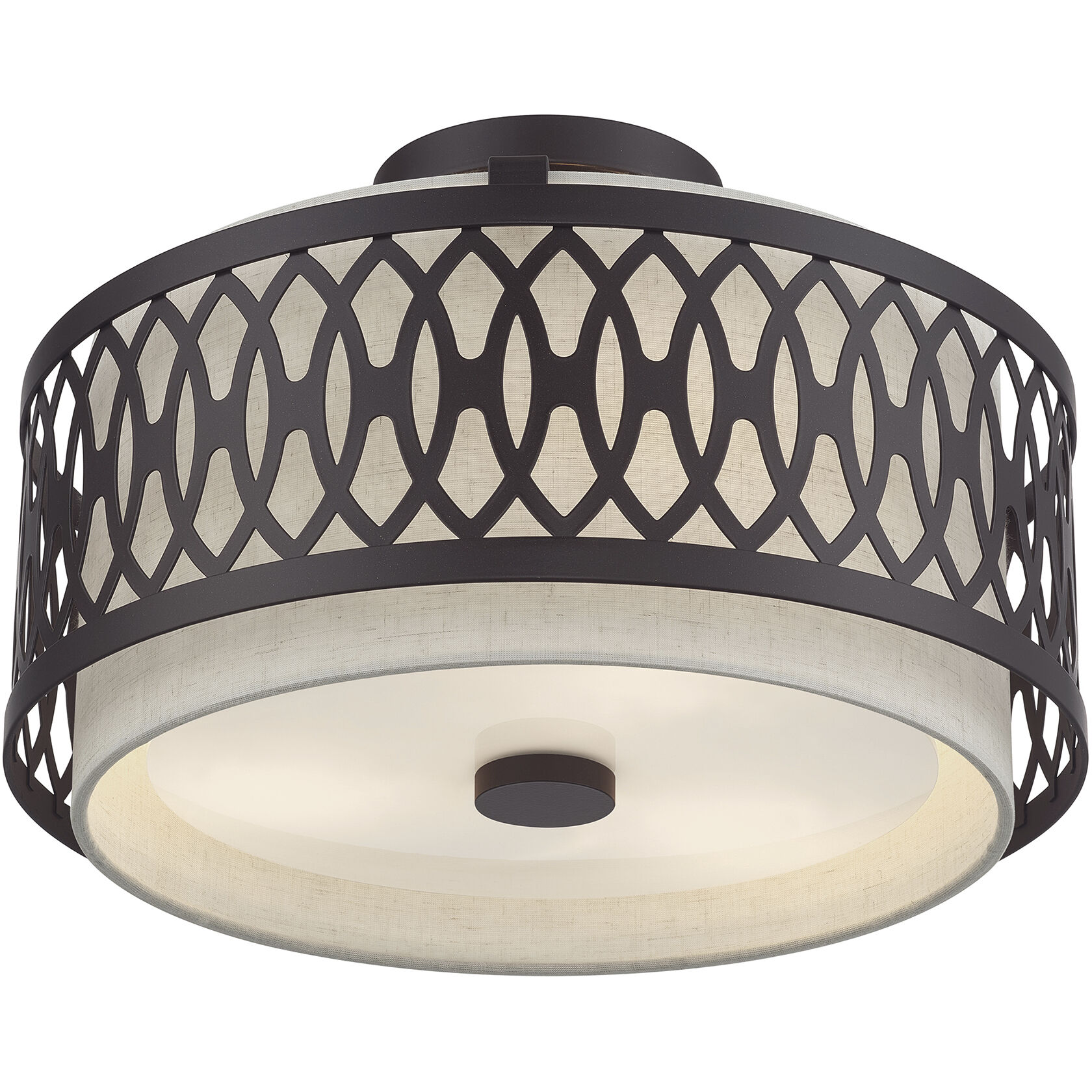 Vistaview 3 Light 15 inch English Bronze Semi-Flush Ceiling Light