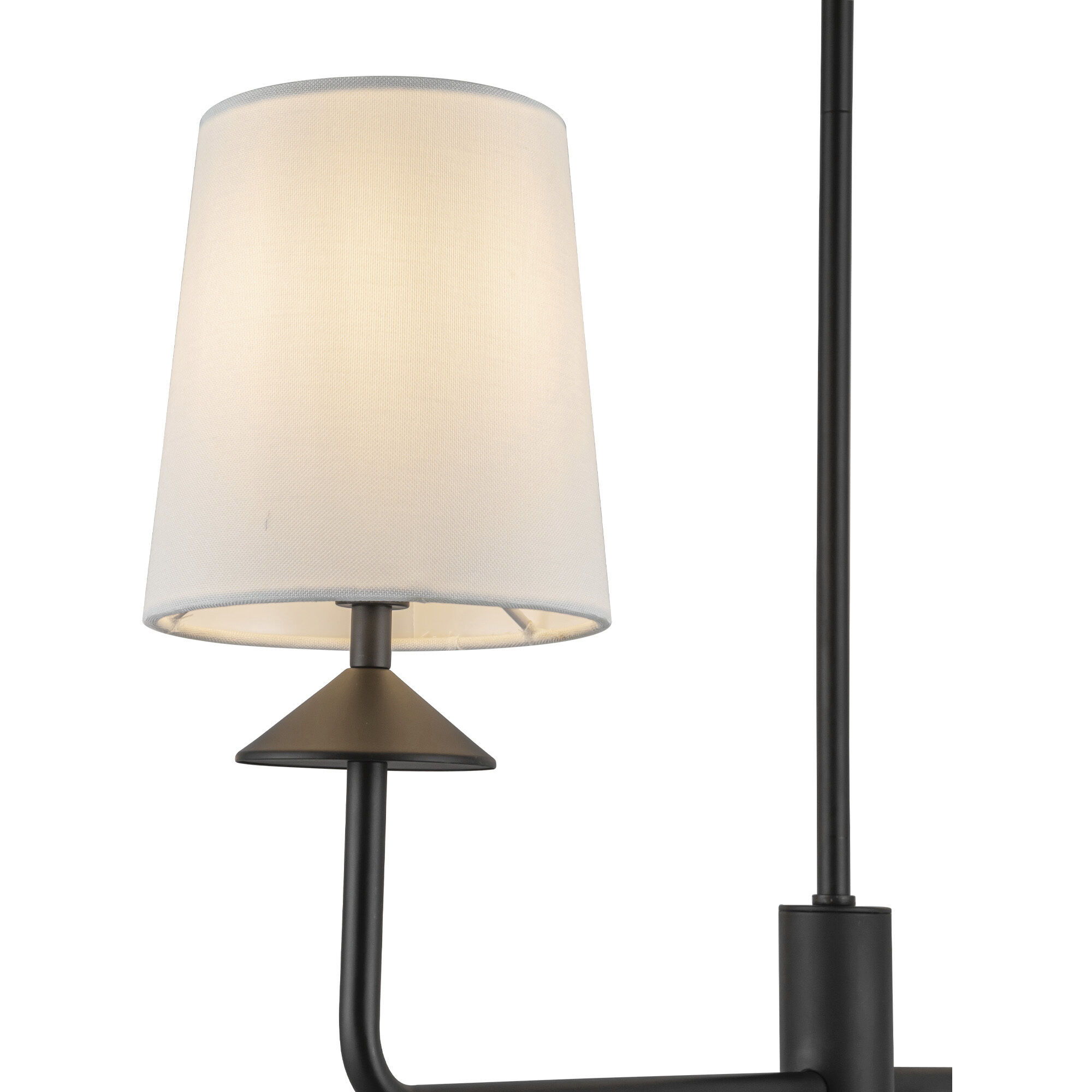 Alora Mood Bridgette 4 Light 29.5 inch Matte Black Chandelier Ceiling Light in White Linen Shade