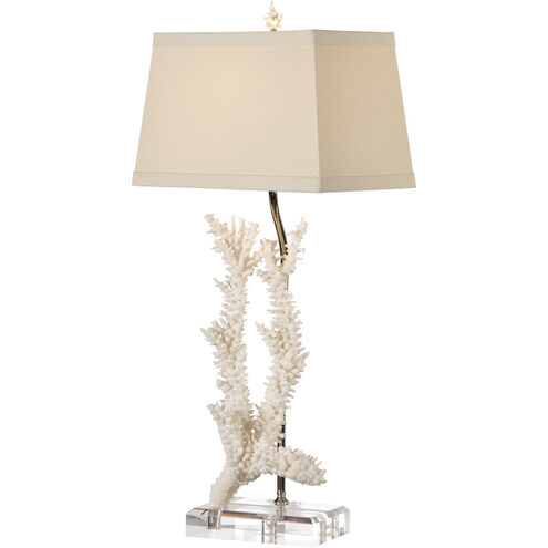 Waterfront 38 inch 100 watt Foam White Table Lamp Portable Light