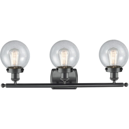 Ballston Beacon LED 26 inch Matte Black Bath Vanity Light Wall Light in Seedy Glass, Ballston