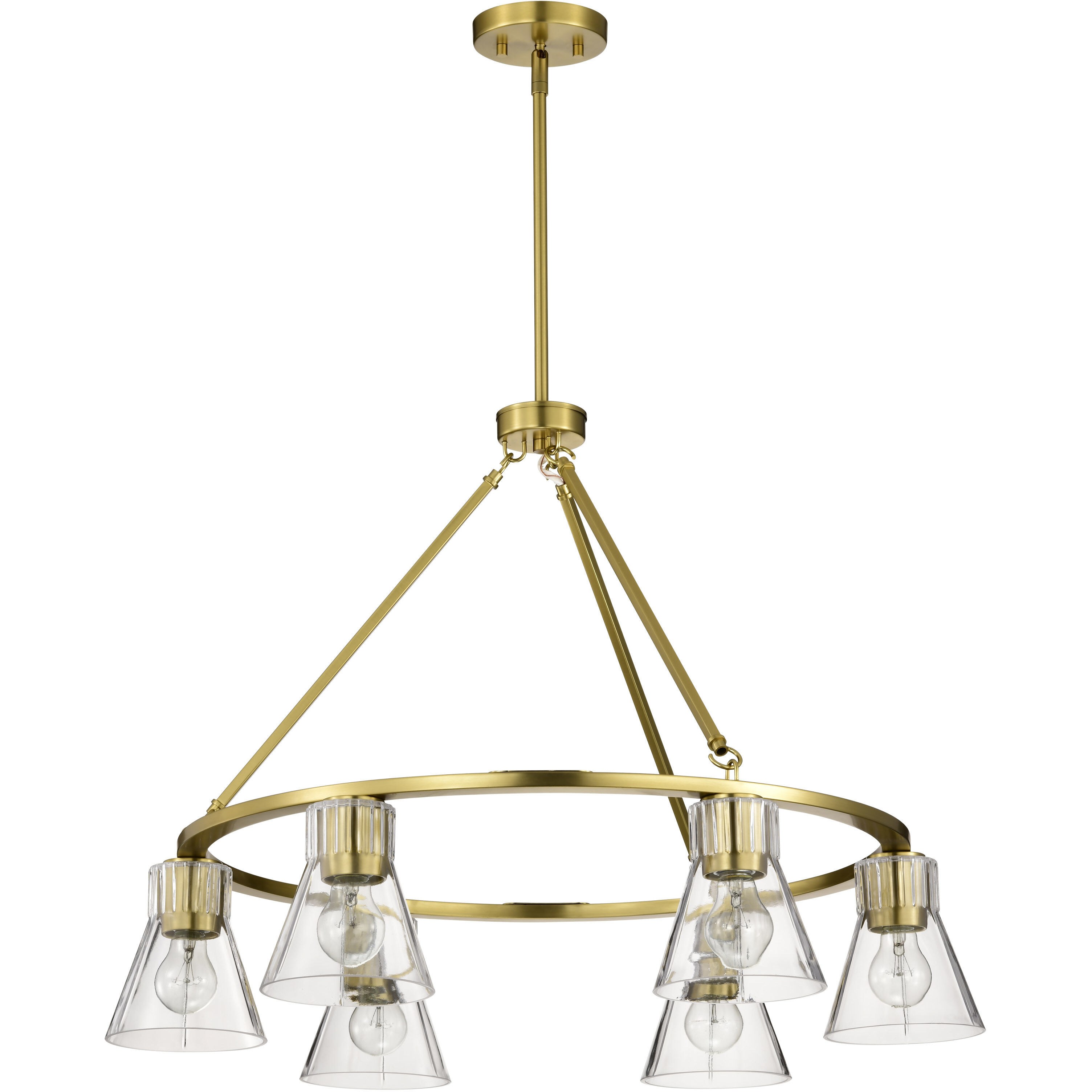 Gianna 30 inch Vintage Brass Chandelier Ceiling Light