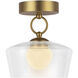 Alora Mood Leota LED 8 inch Brushed Gold Semi-Flush Mount Ceiling Light