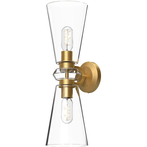 Alora Mood Salem 2 Light 6 inch Brushed Gold Bath Vanity Light Wall Light