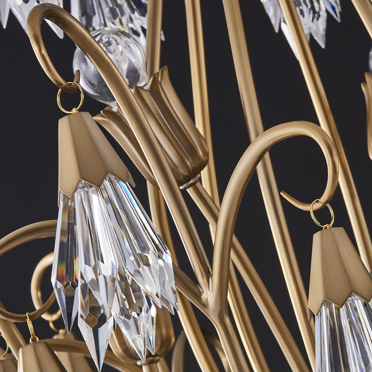 Tulipani 6 Light 28 inch Winter Brass Chandelier Ceiling Light