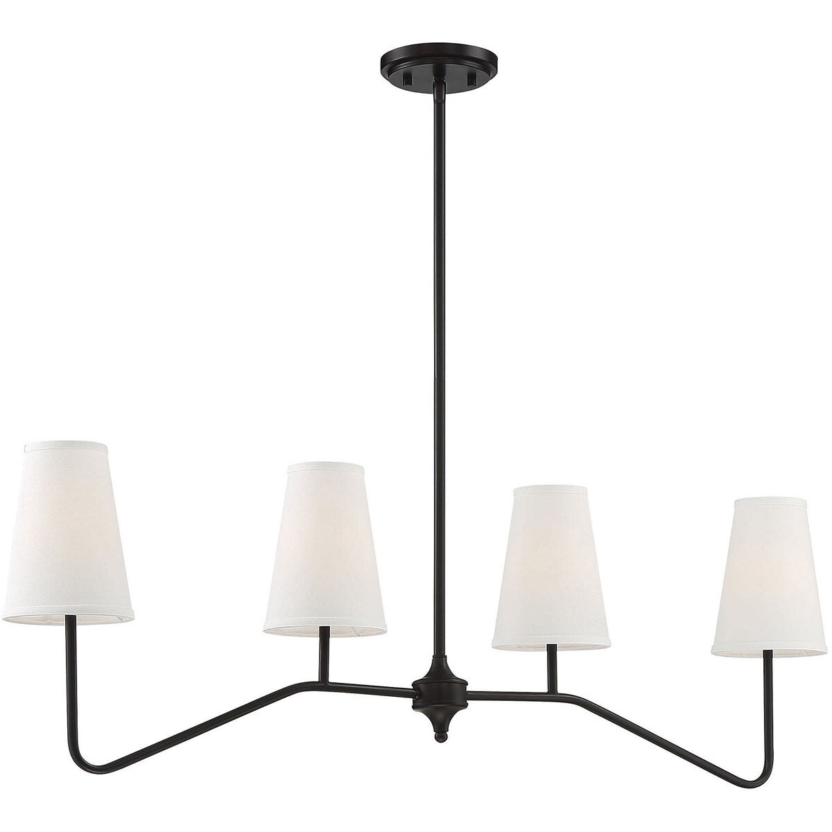 Modern 4 Light 40 inch Oil Rubbed Bronze Linear Chandelier Ceiling Light
