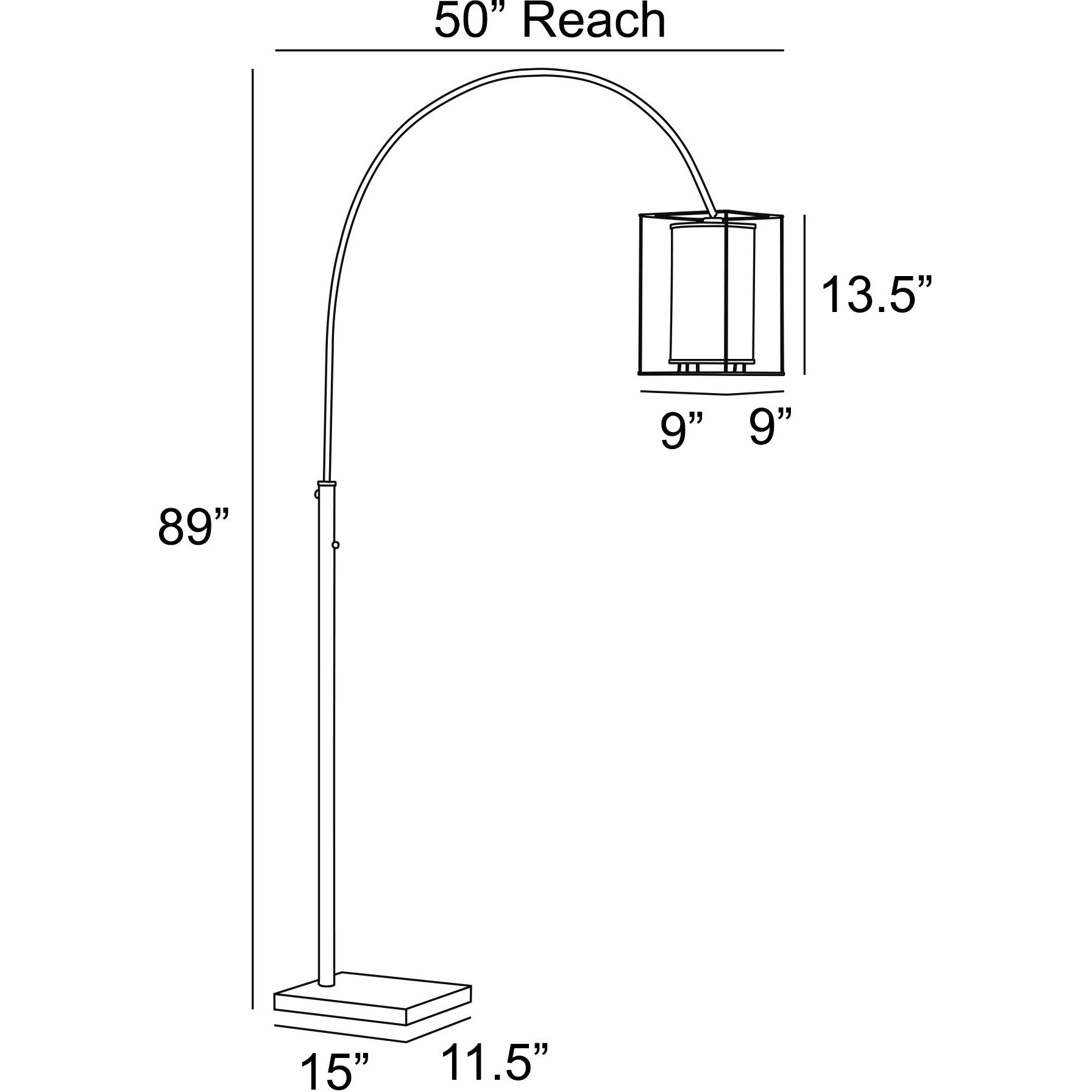 Stein 89 inch 60.00 watt Black Arc Lamp Portable Light