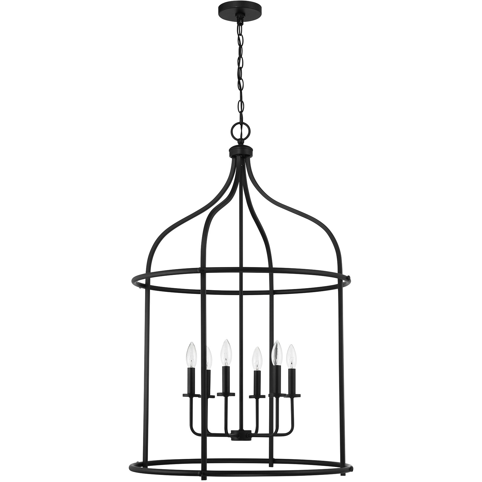 Brookstone 6 Light 26 inch Matte Black Pendant Ceiling Light